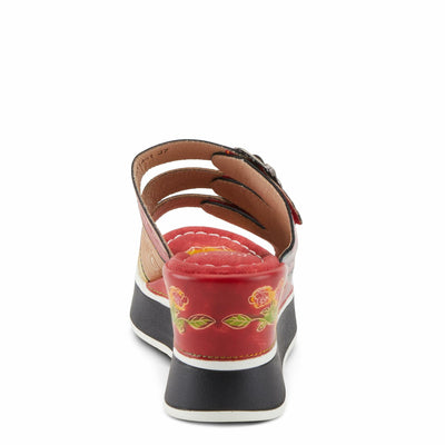 Spring Step L'Artiste Women's CALIGAL Hand-Painted Lightweight Platform Wedges Red Multi EU 37 / US 6.5-7