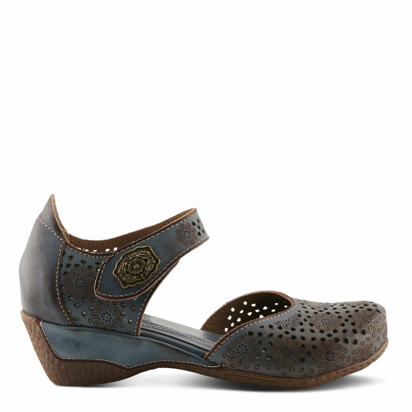 Spring Step L'Artiste Women's Americana Wedge Mary Jane Shoe Navy EU 37 / US 6.5-7