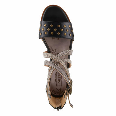 Spring Step L'Artiste Women's Carys High-Energy Stud Detail Sandals - Stylish, Snug Fit for Adventures Black EU 40 / US 9