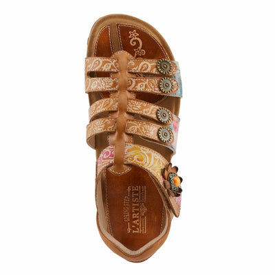 Spring Step L'Artiste Women's ACTIONETTA Artistic Sandals with Multiple Hook and Loop Closures Navy Multi EU 42 / US 10.5-11
