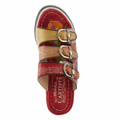 Spring Step L'Artiste Women's CALIGAL Hand-Painted Lightweight Platform Wedges Red Multi EU 37 / US 6.5-7