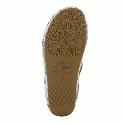 L'Artiste by Spring Step Women's Blissbloom Sandal, Navy Multi, 5.5-6