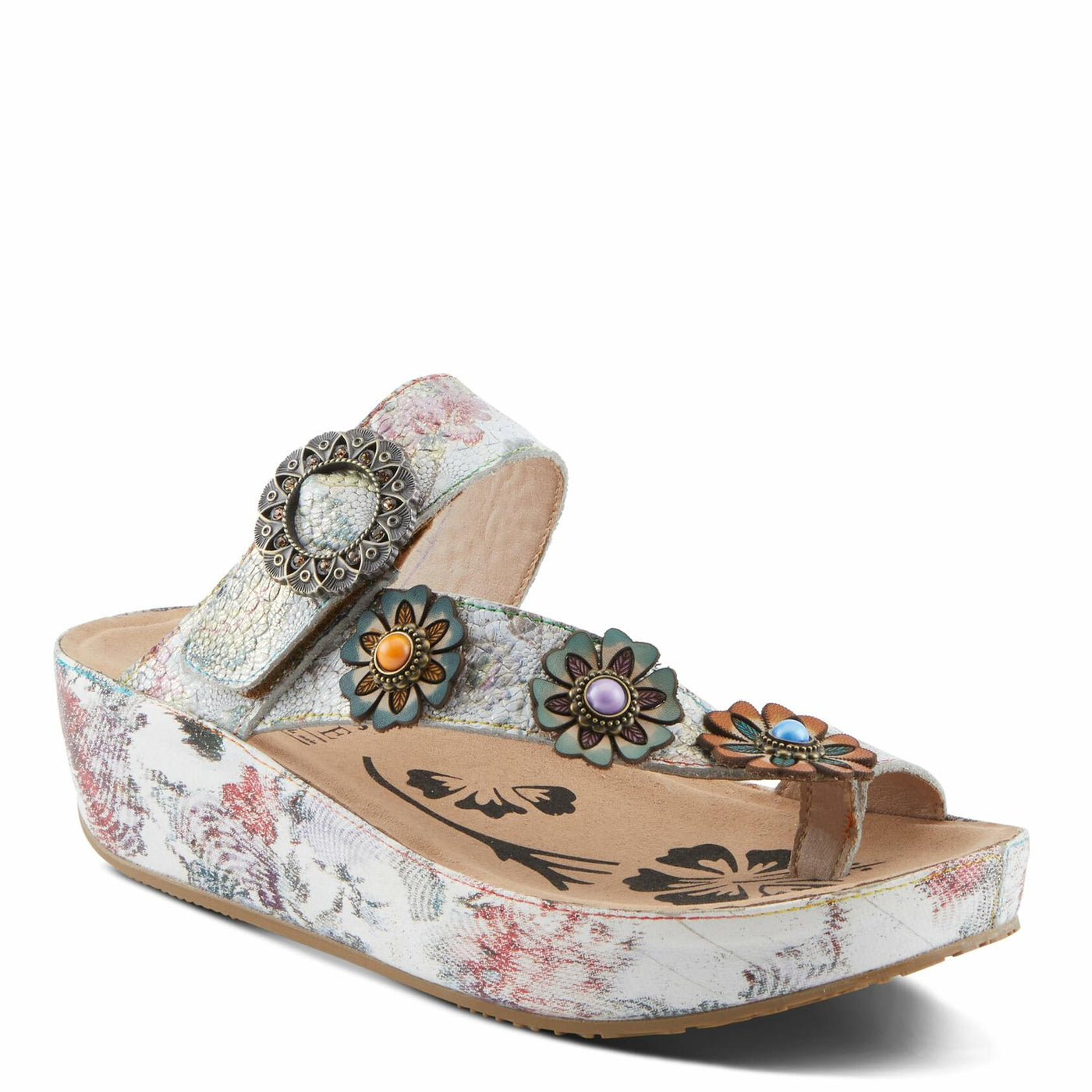 L'Artiste by Spring Step Women's Blissbloom Sandal, Ice Multi, 6.5-7