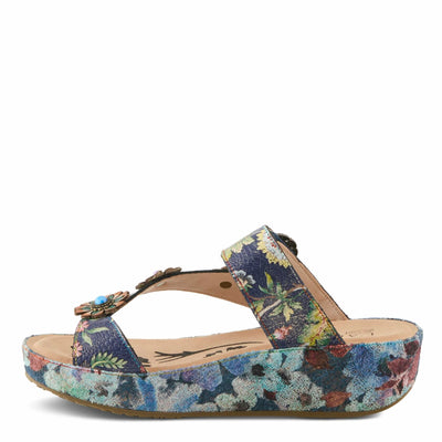 L'Artiste by Spring Step Women's Blissbloom Sandal, Navy Multi, 5.5-6