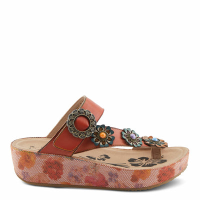 L'Artiste by Spring Step Women's Blissbloom Sandal, Peach, 9.5-10