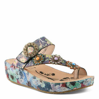 L'Artiste by Spring Step Women's Blissbloom Sandal, Navy Multi, 5.5-6