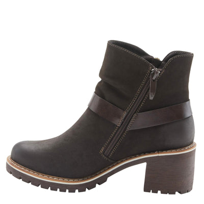 PATRIZIA Spring Step Firewood Booties for Women - Ladies Ankle Boots with Zipper Closure - Vegan Leather Womens Boots for Outdoor - Chocolate Brown EU 40 / US 9