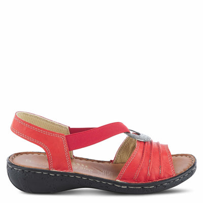 Spring Step KARMEL Sandal, Red, 38 Medium EU 7.5-8 US