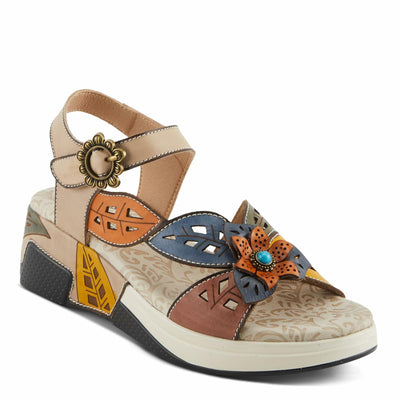 Spring Step L'Artiste Women's ALORA - Hand-Painted Lightweight Athleisure Sandals for Women Light Beige Multi EU 38 / US 7.5-8