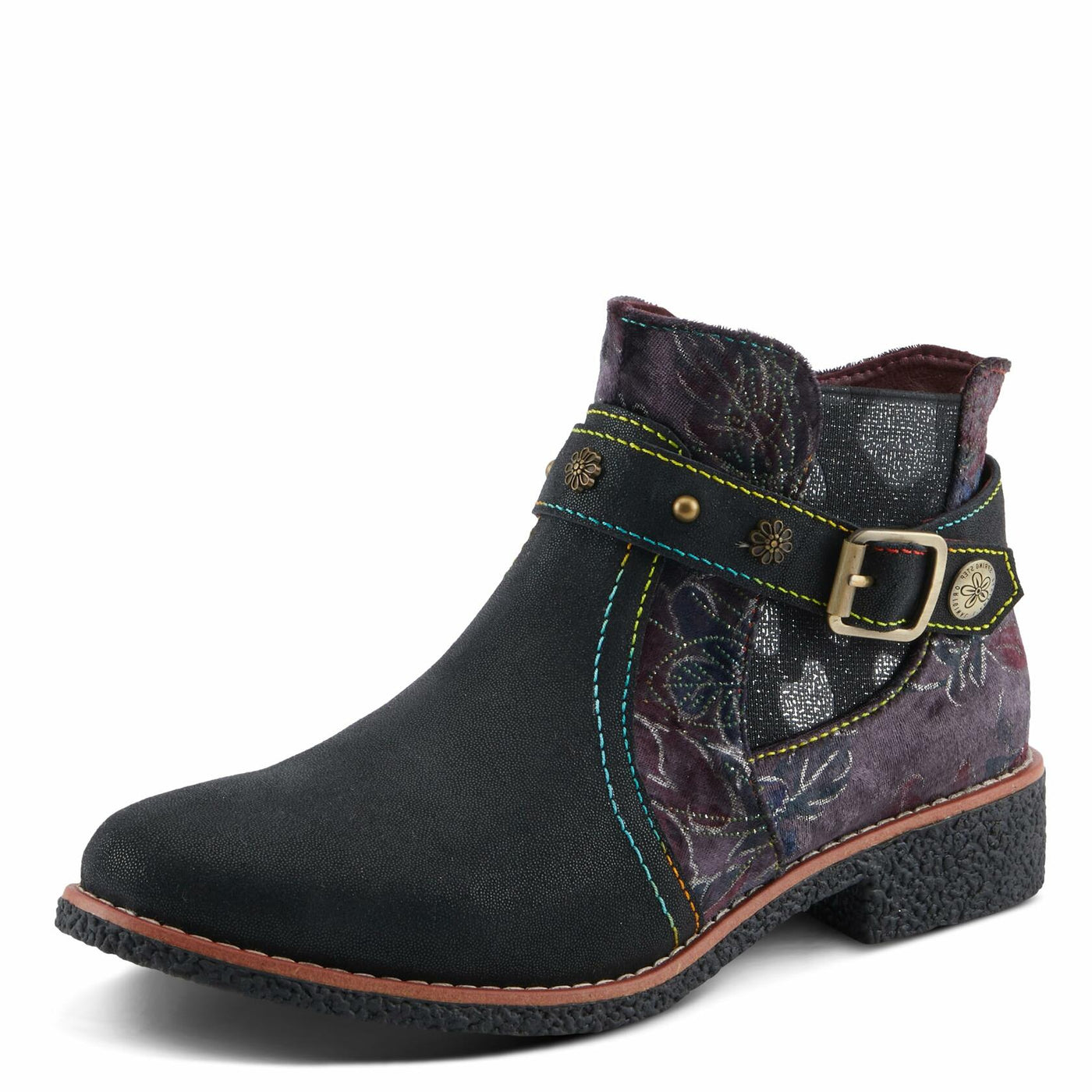 Spring Step L'Artiste Airies Women's Chelsea Boot - Edgy Studs, Ornate Embellishments, Show-Stopping Style Black Metallic EU 37 / US 6.5-7