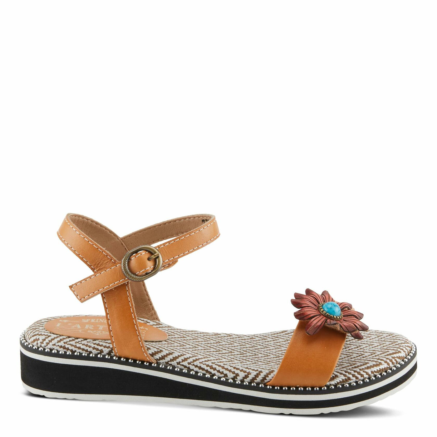 Spring Step L'Artiste Women's Tilton - Casual-Chic Hand-Painted Floral Sandals Camel EU 42 / US 10.5-11