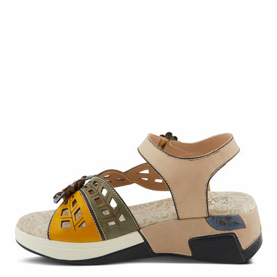 Spring Step L'Artiste Women's ALORA - Hand-Painted Lightweight Athleisure Sandals for Women Light Beige Multi EU 38 / US 7.5-8