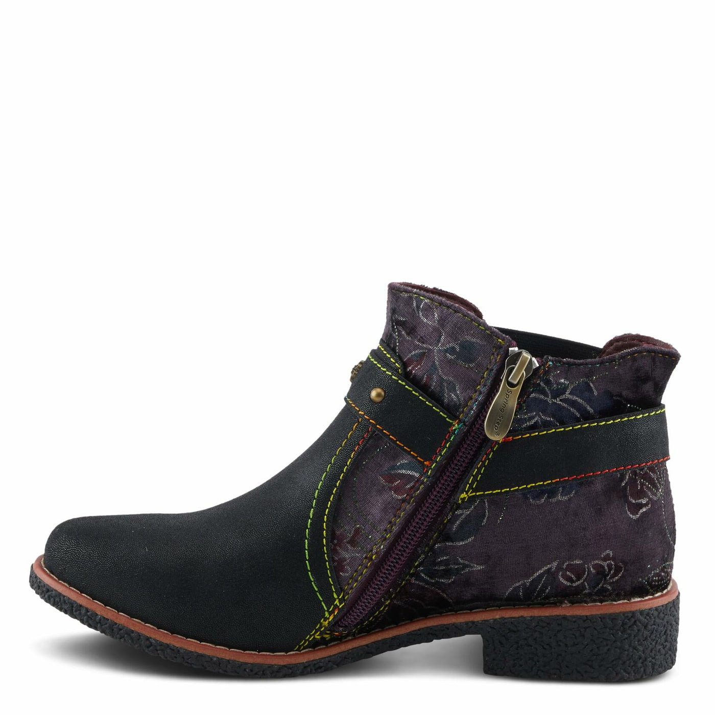 Spring Step L'Artiste Airies Women's Chelsea Boot - Edgy Studs, Ornate Embellishments, Show-Stopping Style Black Metallic EU 37 / US 6.5-7