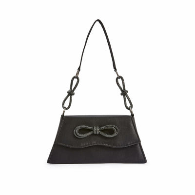 Lady Couture AMY Rhinestone Bow Handbag, Black