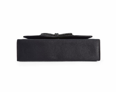 Lady Couture AMY Rhinestone Bow Handbag, Black