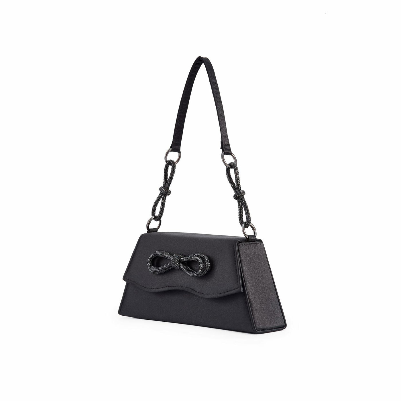 Lady Couture AMY Rhinestone Bow Handbag, Black
