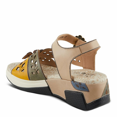 Spring Step L'Artiste Women's ALORA - Hand-Painted Lightweight Athleisure Sandals for Women Light Beige Multi EU 38 / US 7.5-8
