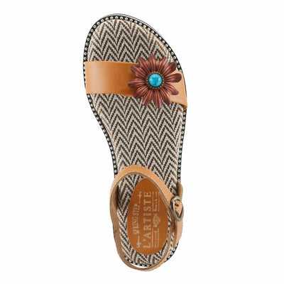 Spring Step L'Artiste Women's Tilton - Casual-Chic Hand-Painted Floral Sandals Camel EU 42 / US 10.5-11