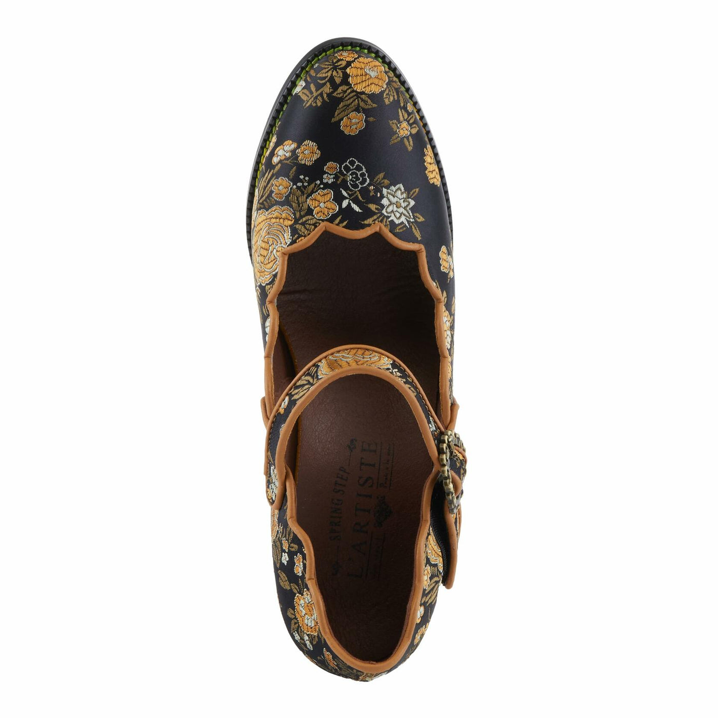 L'Artiste by Spring Step Women's Adodora Mary Jane Heeled, Black Multi, 5