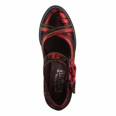 L'Artiste by Spring Step Women's Beverly Hills Mary Jane Heeled, Red Multi, 7