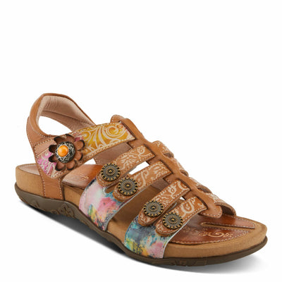 Spring Step L'Artiste Women's ACTIONETTA Artistic Sandals with Multiple Hook and Loop Closures Navy Multi EU 40 / US 9