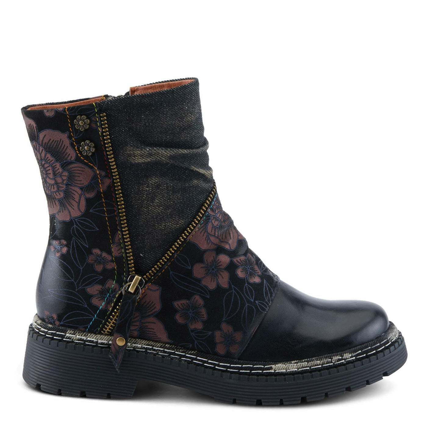 L'Artiste by Spring Step Women's Avrilrose Urban Booties, Black Multi, 9