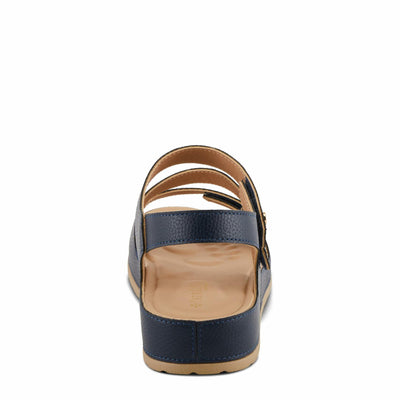 PATRIZIA Women's AREZA Asymmetrical Slingback Flat Sandals Navy EU 35 / US 5