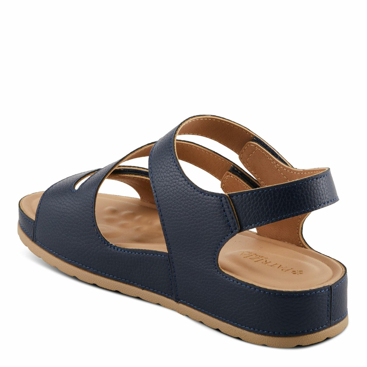 PATRIZIA Women's AREZA Asymmetrical Slingback Flat Sandals Navy EU 35 / US 5