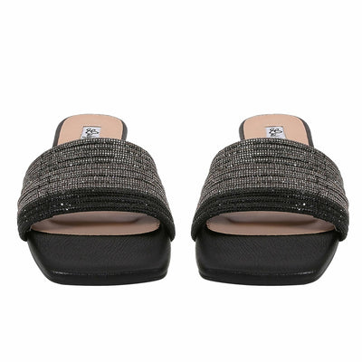 Lady Couture AMAZING Multi Color Straps Slide, Black Multi, 10