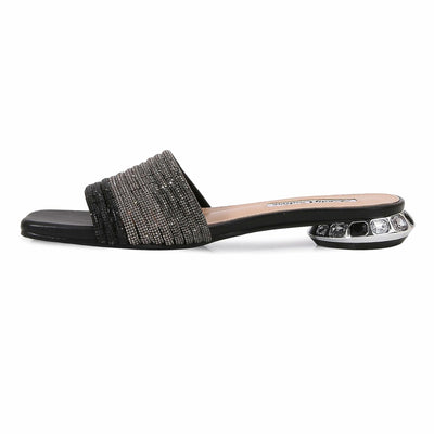 Lady Couture AMAZING Multi Color Straps Slide, Black Multi, 10