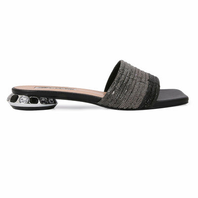 Lady Couture AMAZING Multi Color Straps Slide, Black Multi, 10