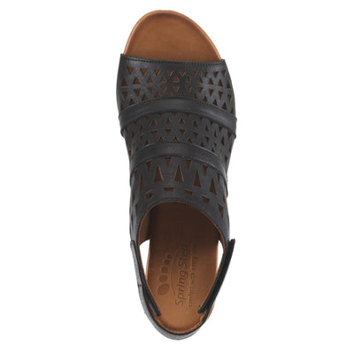 Spring Step Women's Style Dorotha Black Euro Size 40 Leather Sandal