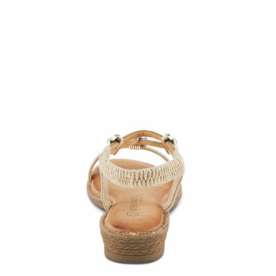PATRIZIA Women's CHARMER T-Strap Flat Sandals Soft Gold EU 40 / US 9
