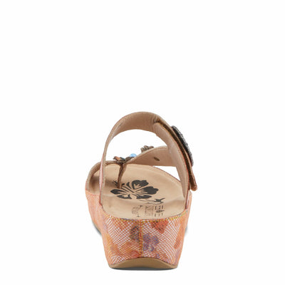 L'Artiste by Spring Step Women's Blissbloom Sandal, Peach, 5.5-6