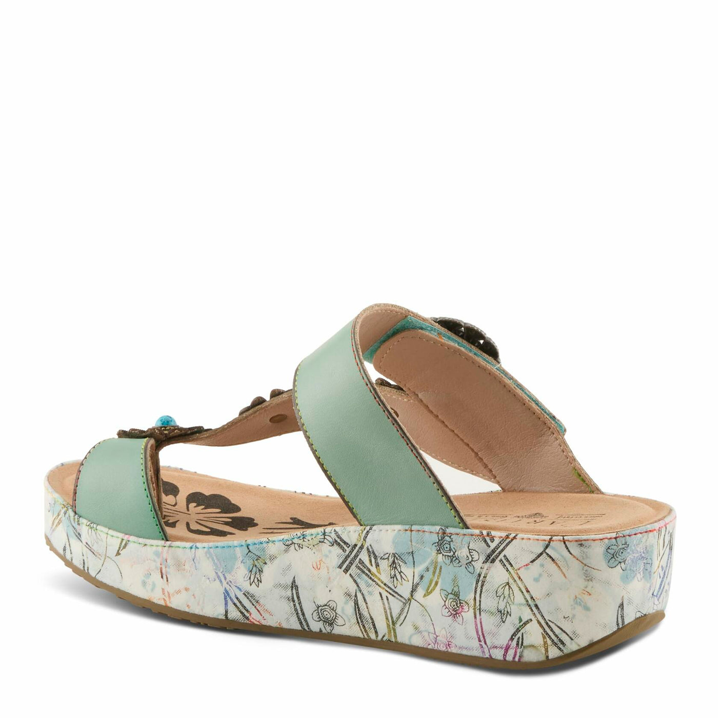 L'Artiste by Spring Step Women's Blissbloom Sandal, Mint Green, 7.5-8