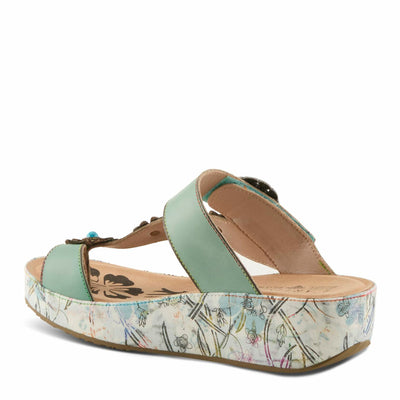 L'Artiste by Spring Step Women's Blissbloom Sandal, Mint Green, 7.5-8