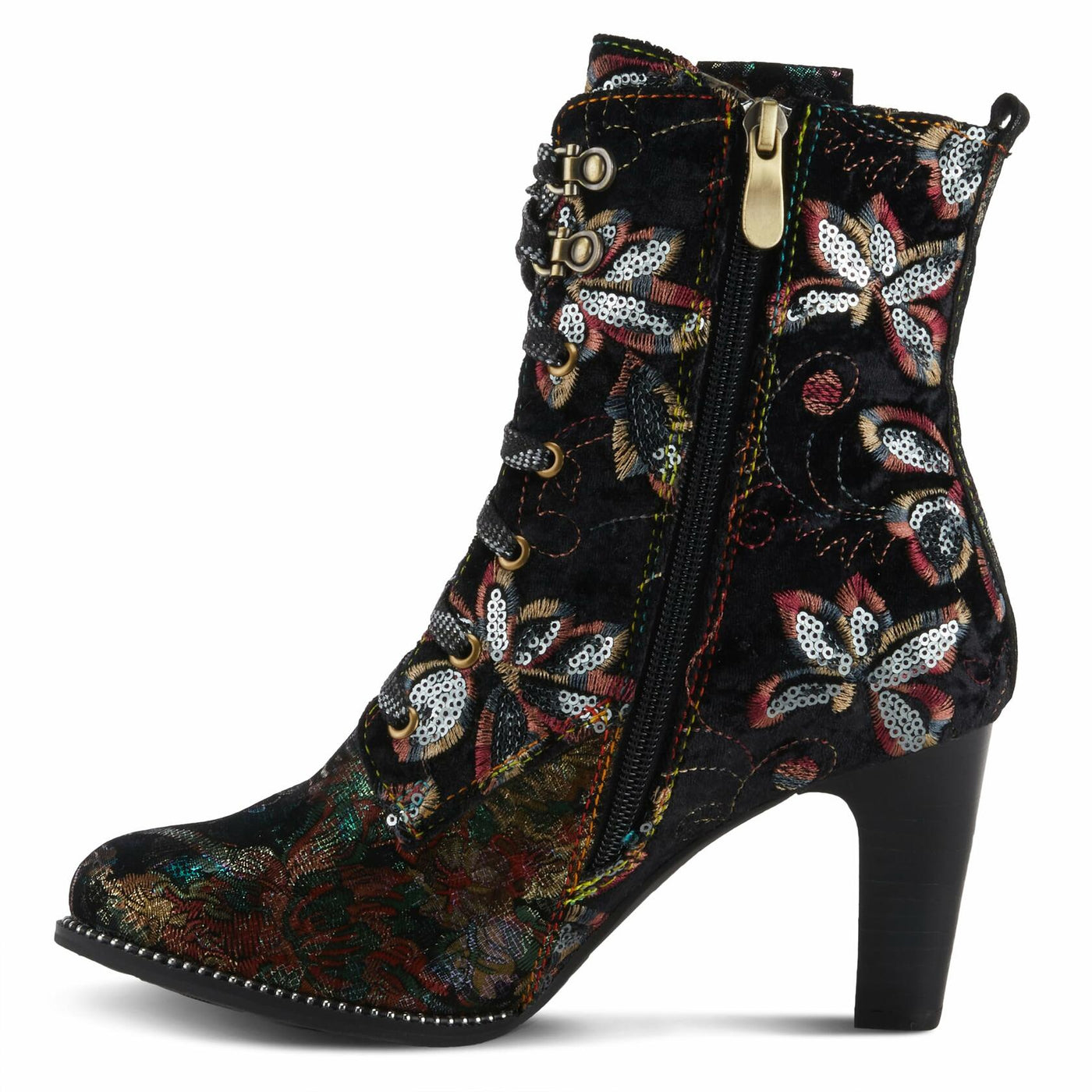 Spring Step L'Artiste Women's Glisten Leather Bootie Black Multi EU 39 / US 8.5