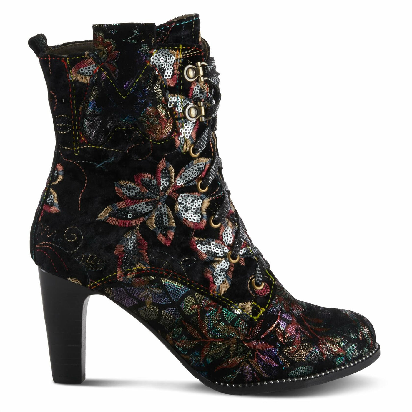 Spring Step L'Artiste Women's Glisten Leather Bootie Black Multi EU 39 / US 8.5
