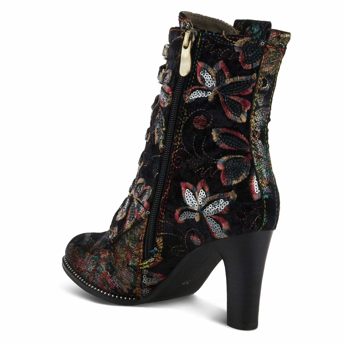 Spring Step L'Artiste Women's Glisten Leather Bootie Black Multi EU 39 / US 8.5