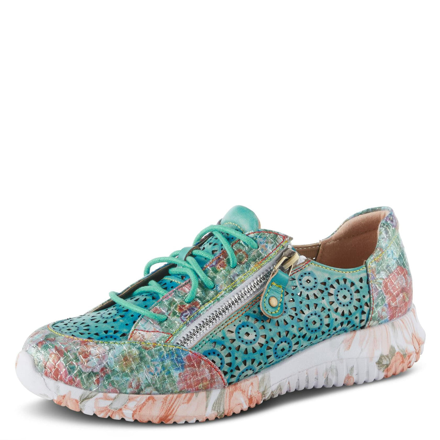 Spring Step L'Artiste Women's Jazzie Fashion Sneaker Turquoise Multi EU 41 / US 9.5-10