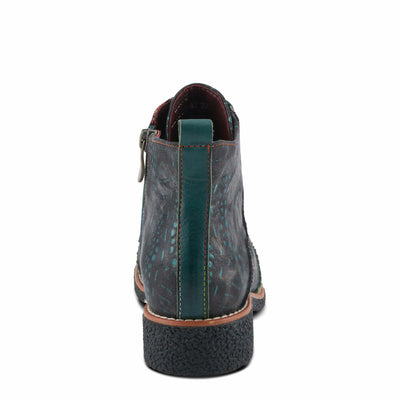 Spring Step L'Artiste Muggianahi Women's Oxford Bootie - Metallic Print, Textured Pin Dots, Fashion-Forward & Comfortable Green Multi EU 38/ US 7.5-8