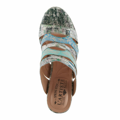 L'Artiste by Spring Step Women's Aurielle Sandal, Mint Multi, 9.5-10