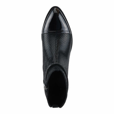 Azura Women's SHELBI Fashionable Leather Booties with Buckle Detail, Side Zipper, and Low Heel Black Patent EU 39 / US 8.5