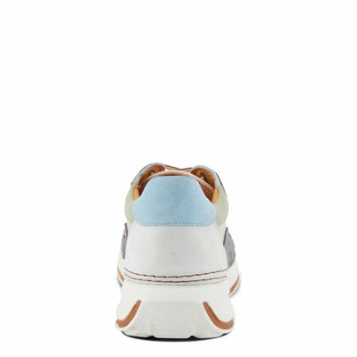 Spring Step Women's Booker Sneakers with Premium Leathers, Geometric Pattern, and Removable Insoles Blush Multi EU 37 / US 6.5-7