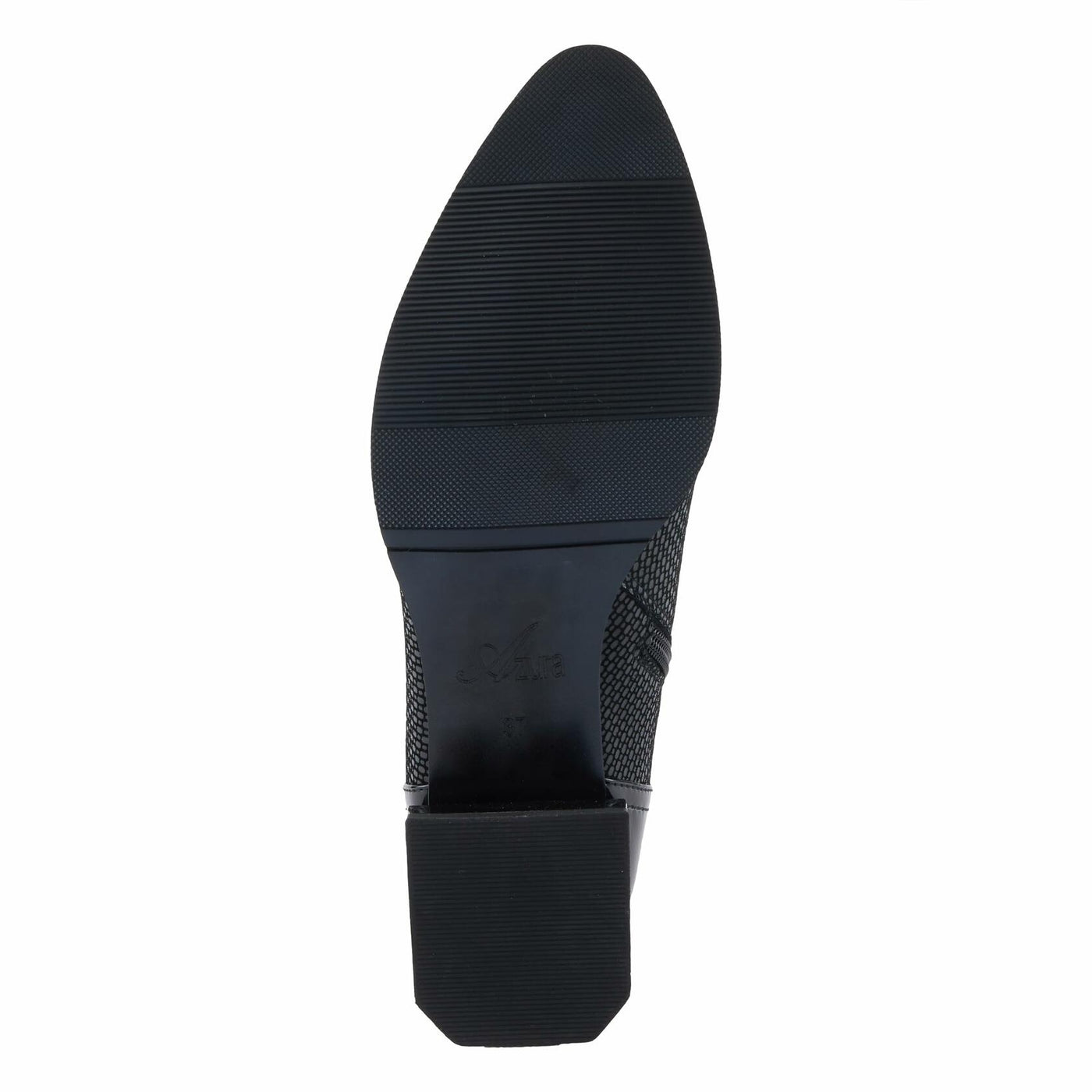 Azura Women's SHELBI Fashionable Leather Booties with Buckle Detail, Side Zipper, and Low Heel Black Patent EU 39 / US 8.5
