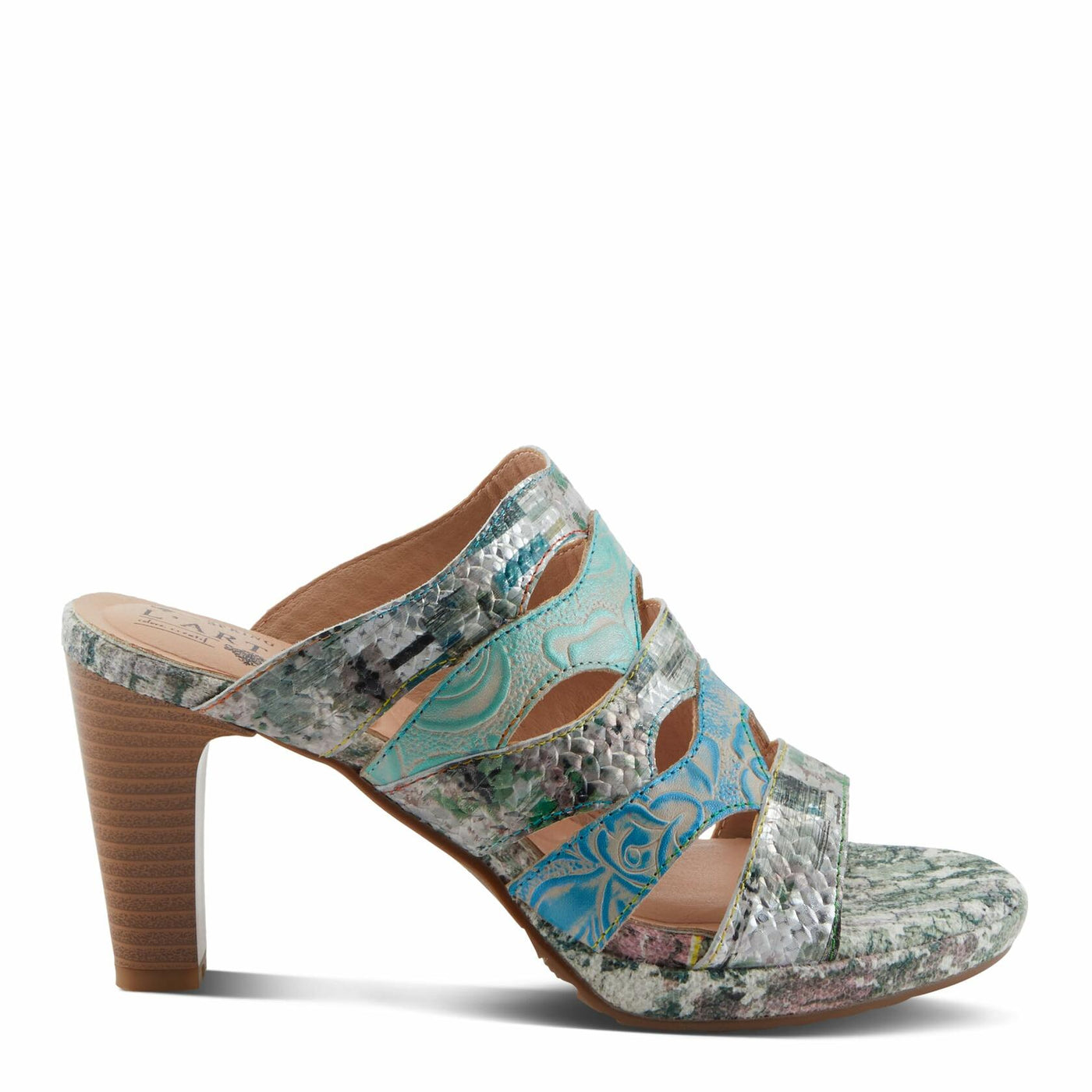 L'Artiste by Spring Step Women's Aurielle Sandal, Mint Multi, 9.5-10