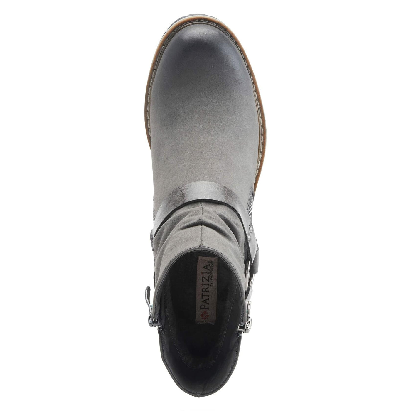 PATRIZIA Spring Step Firewood Booties for Women - Ladies Ankle Boots with Zipper Closure - Vegan Leather Womens Boots for Outdoor - Grey EU 37 / US 6.5-7