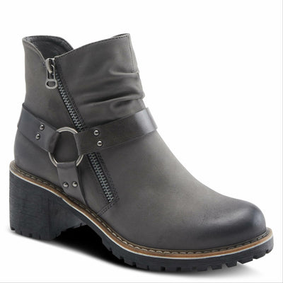 PATRIZIA Spring Step Firewood Booties for Women - Ladies Ankle Boots with Zipper Closure - Vegan Leather Womens Boots for Outdoor - Grey EU 37 / US 6.5-7