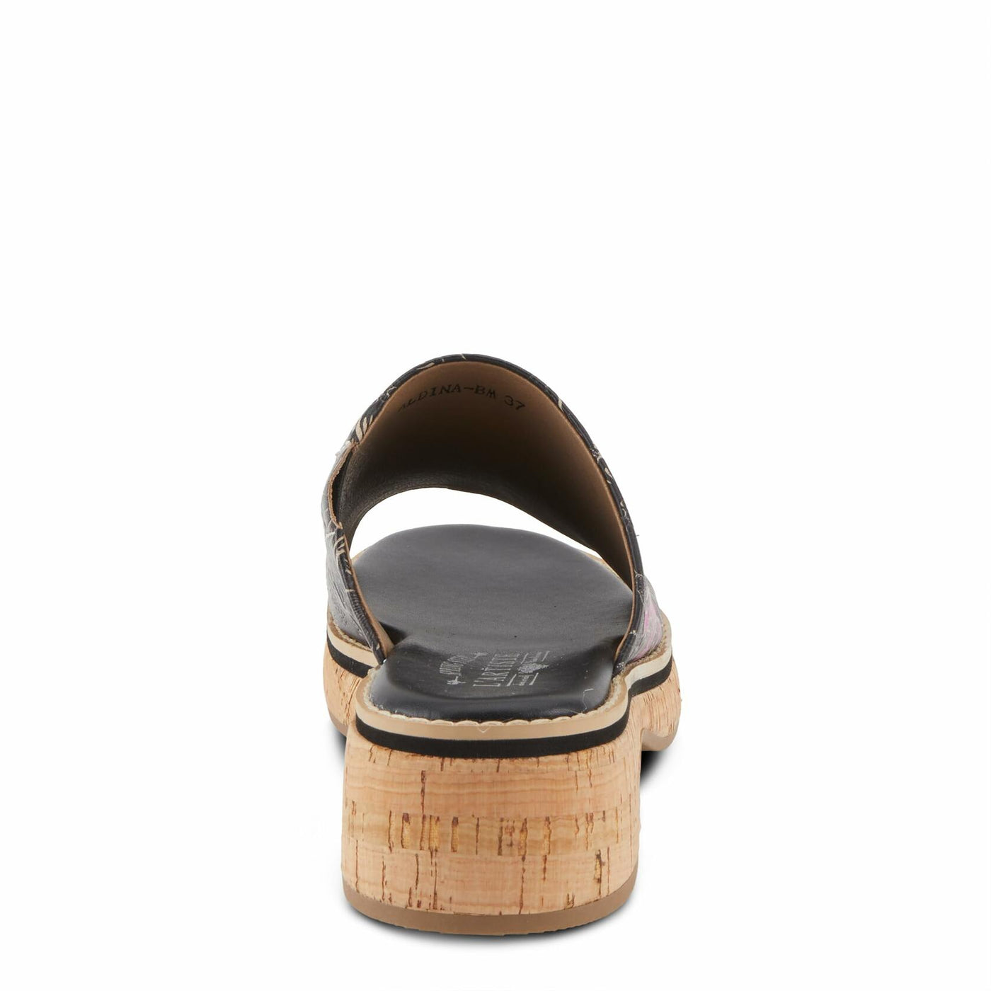 Spring Step L'Artiste Women's ALDINA Hand-Painted Leather Slides with Cushioned Comfort Black Multi EU 39 / US 8.5