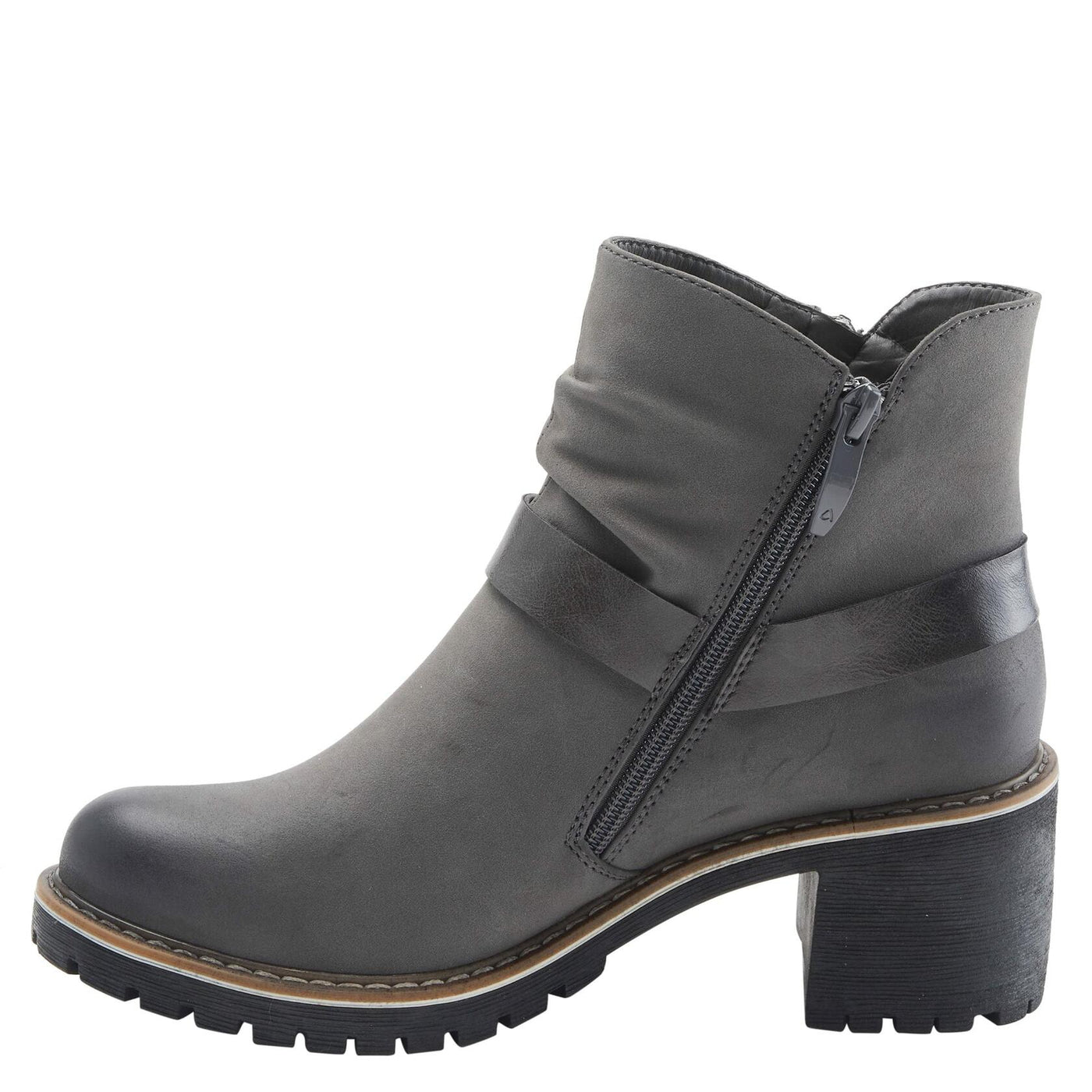 PATRIZIA Spring Step Firewood Booties for Women - Ladies Ankle Boots with Zipper Closure - Vegan Leather Womens Boots for Outdoor - Grey EU 37 / US 6.5-7